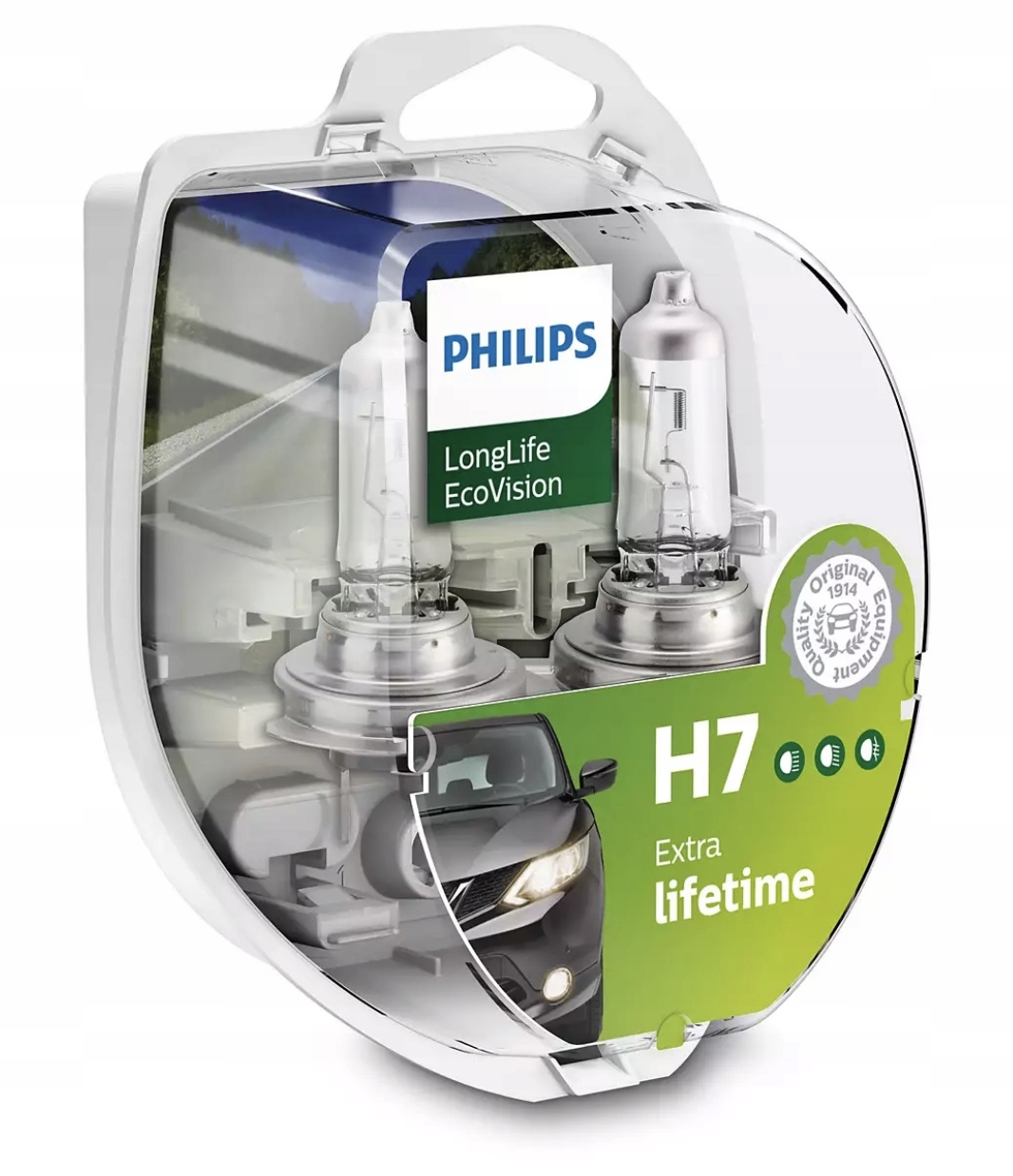 Philips H7 LongLife EcoVision żarówki 4x Dłużej