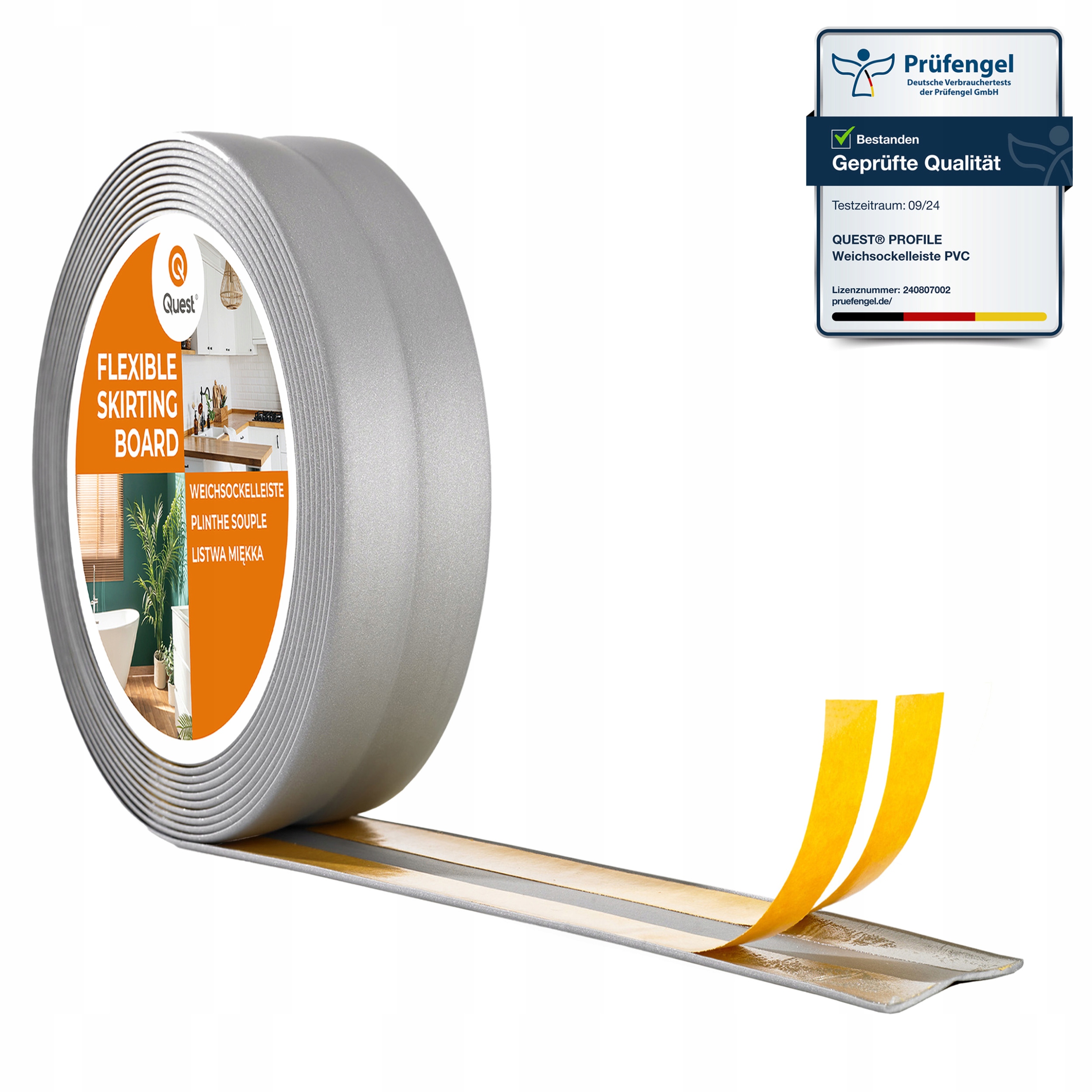 Dokončovací lišta samolepicí stříbrná Pvc 25x25mm 20m