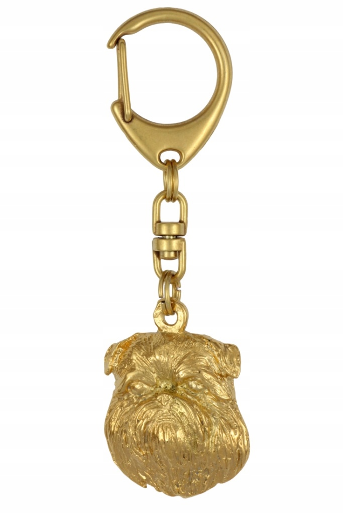 Gryfonik bruselský pozlacený přívěsek na klíče se psem, exkluzivní přívěsek na klíče