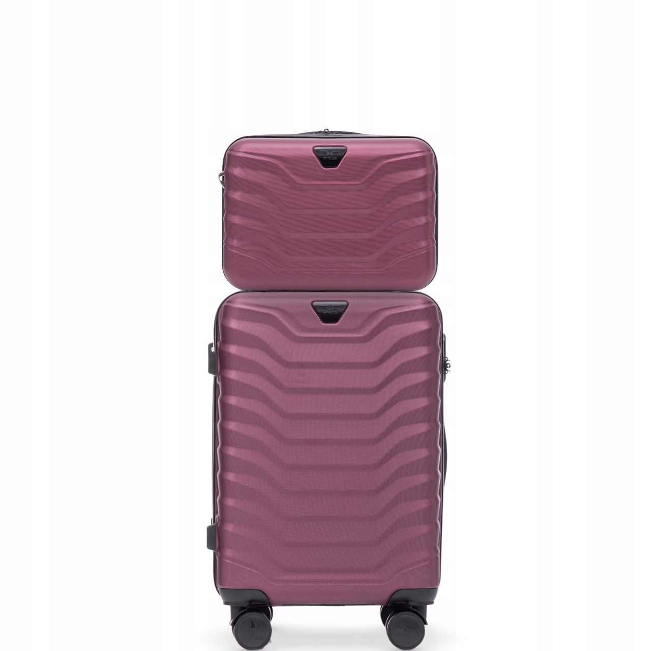Sada kufřík a kabinového kufru Peafowl Burgundy Sada příručního zavazadla
