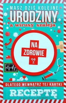 

Kartka urodzinowa z receptą z humorem zabawna JCX6