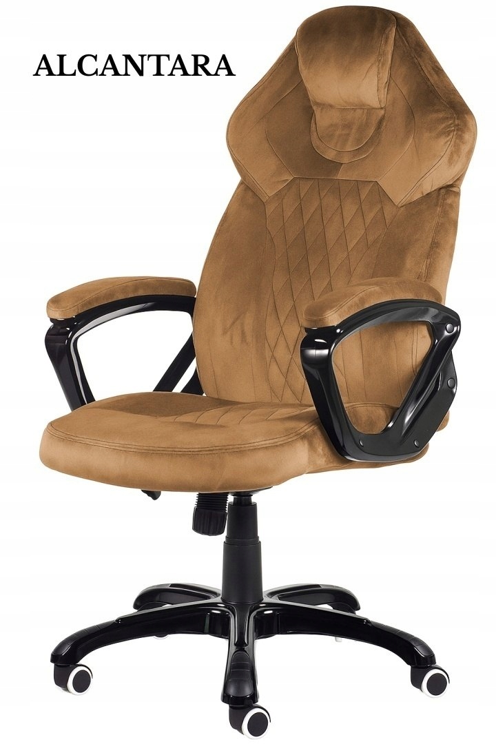 Fotel obrotowy do biurka Spider Brown Alcantara