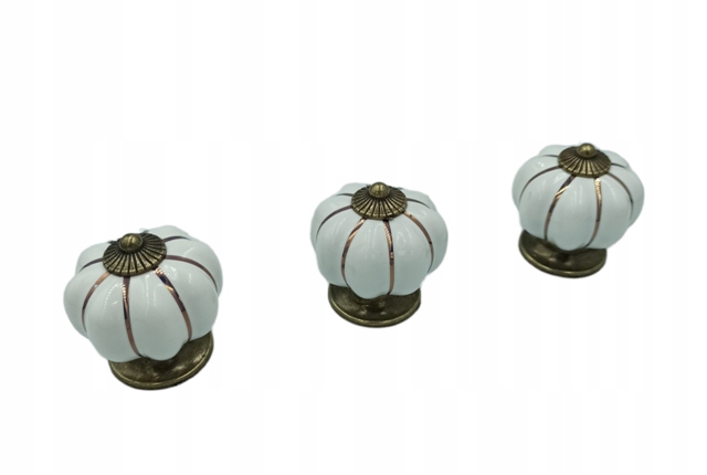 

Uchwyt Gałka Dynia Stare Złoto Porcelana ZESTAWx3