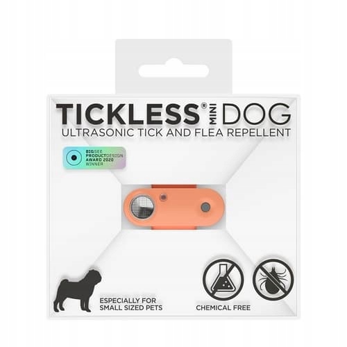 Levně Tickless Mini dog Nabíjecí ultrazvukový odpuzovač klíšťat a blech Hot peach
