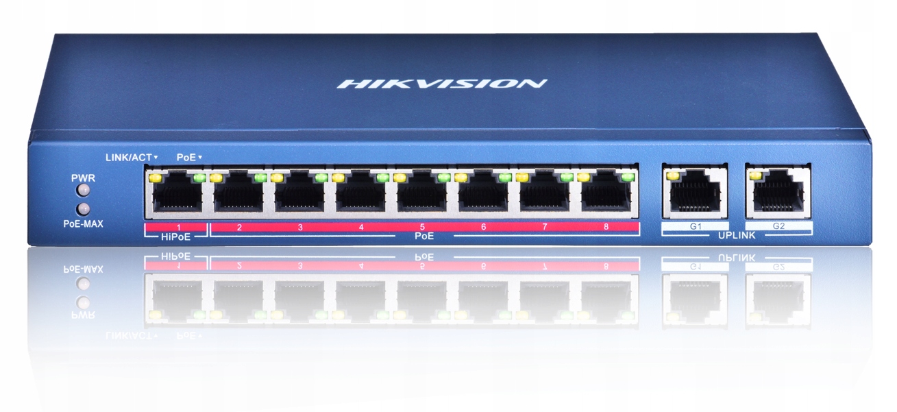 Switch PoE 10 portov Hikvision 8x PoE DS-3E0310HP-E HiPoE