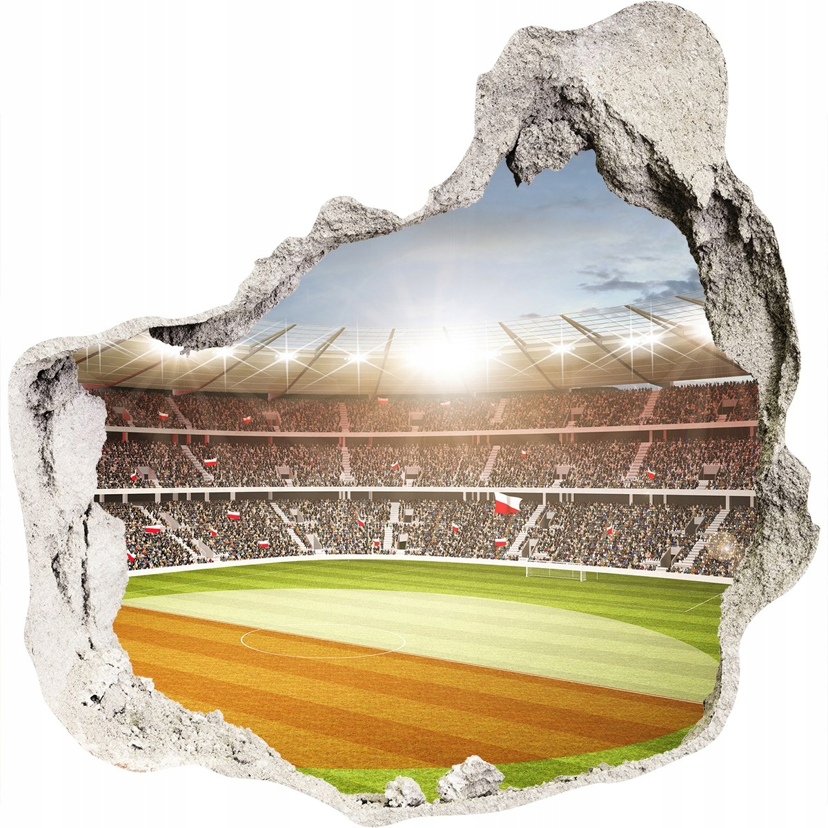 

Fototapeta dziura na ścianę 3d Stadion Polska
