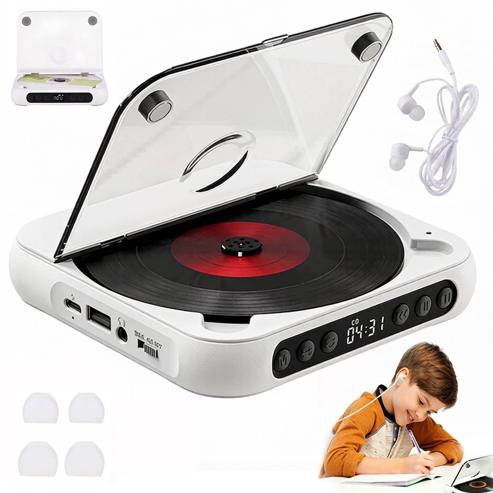 Přenosný CD MP3 Přehrávač S Bluetooth Reproduktorem, Funkce Opakování Ab