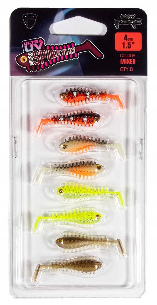 Zestaw gum Fox Rage Uv Micro Spikey Fry 4cm (8szt.)