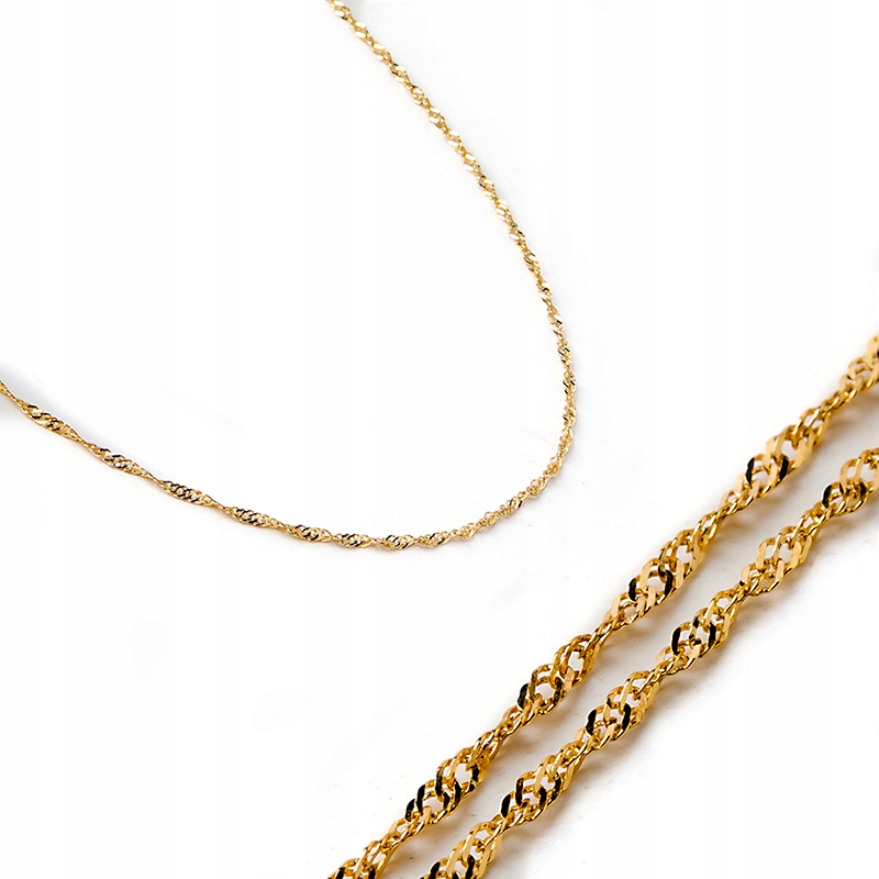 

Łańcuszek Złoty Kręcony Diamentowany 14KARAT 50CM