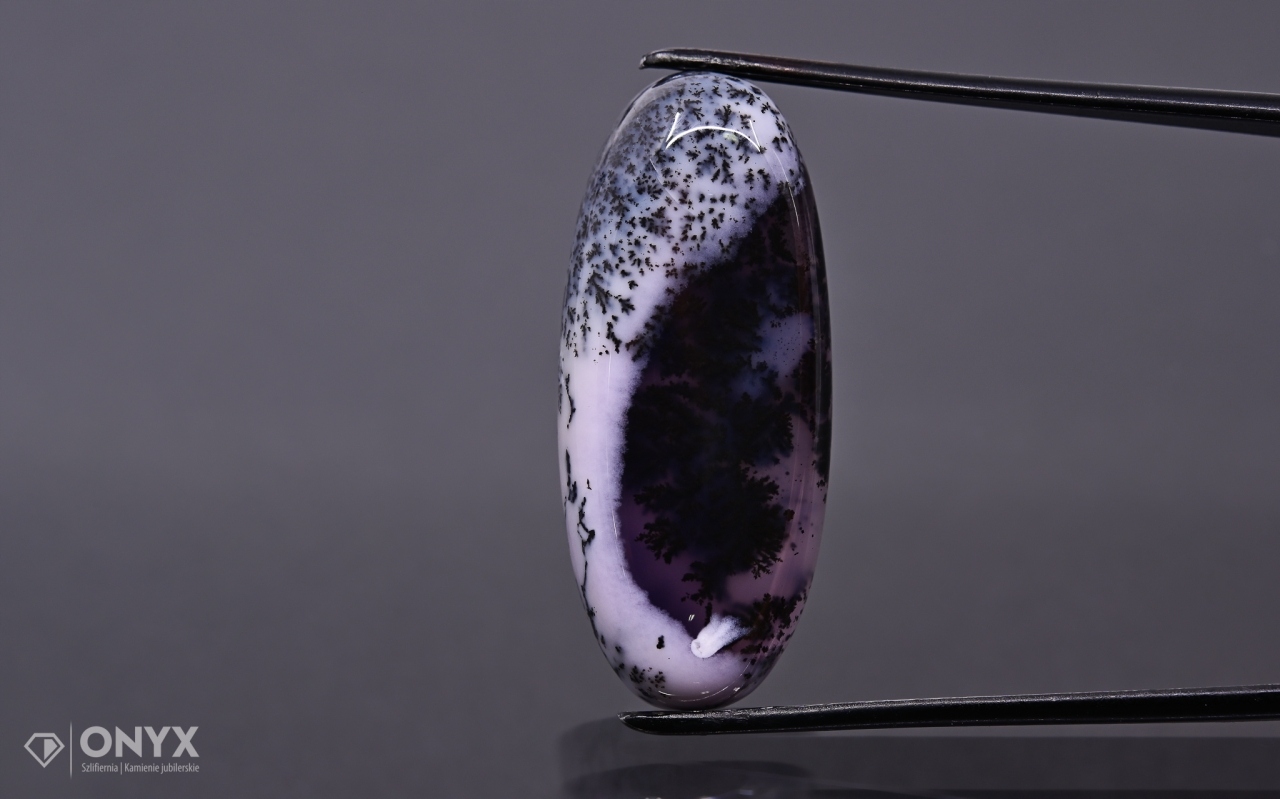 Dendritový achát z Turecka kabošon ovál 35x15 mm