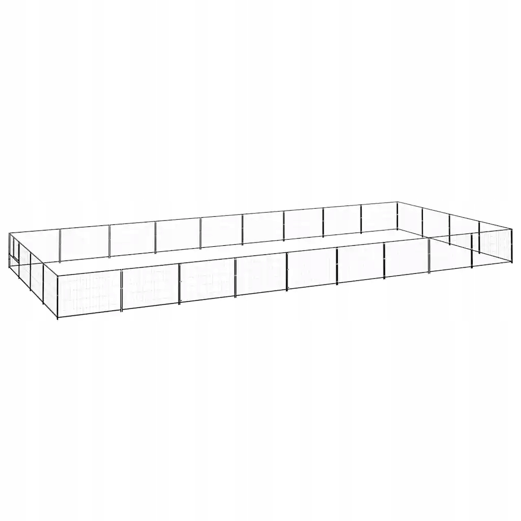 Levně Psí kotec černý 36 m² ocel