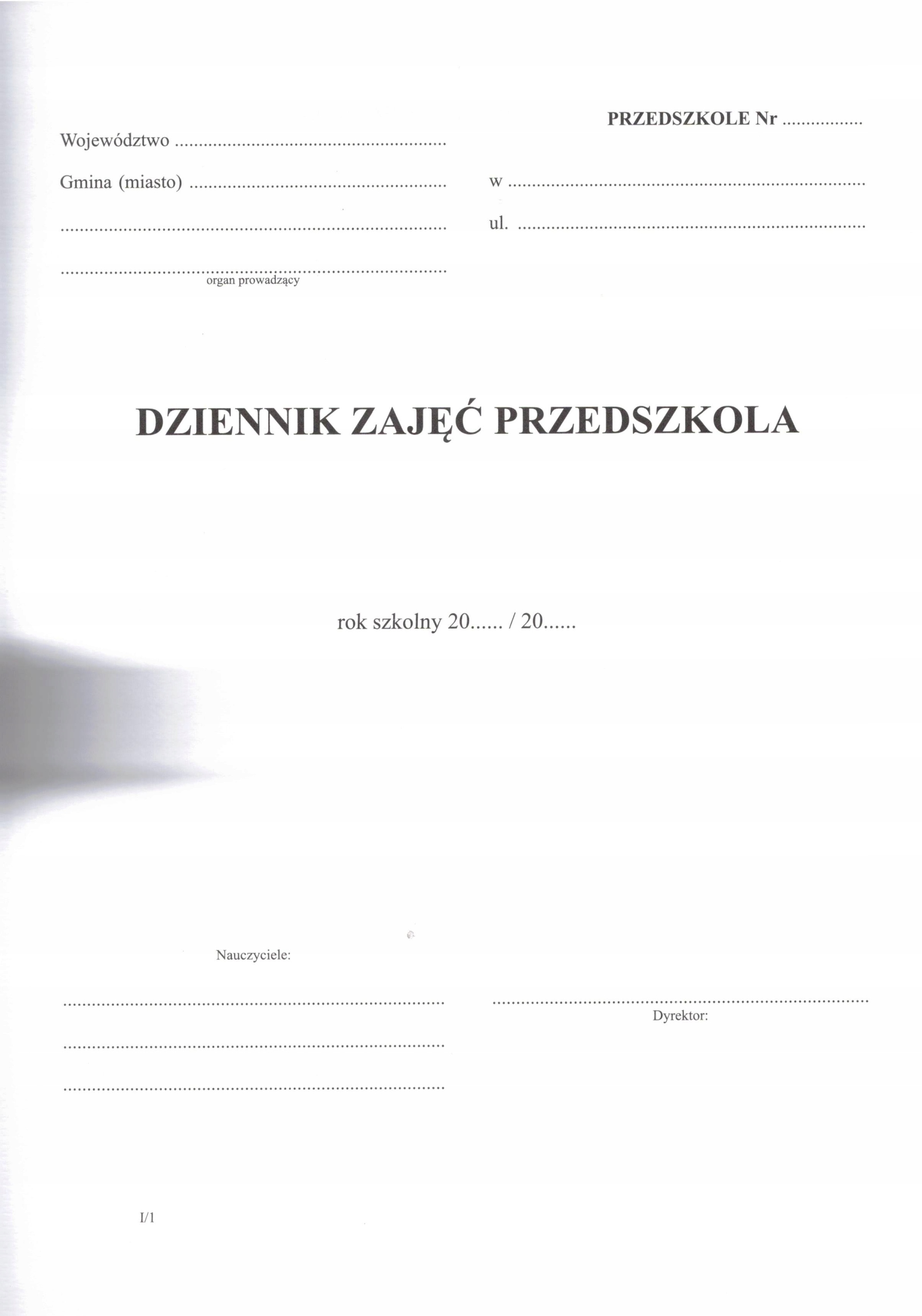Dziennik zajęć przedszkola (przedszkolny) Marka Introdruk