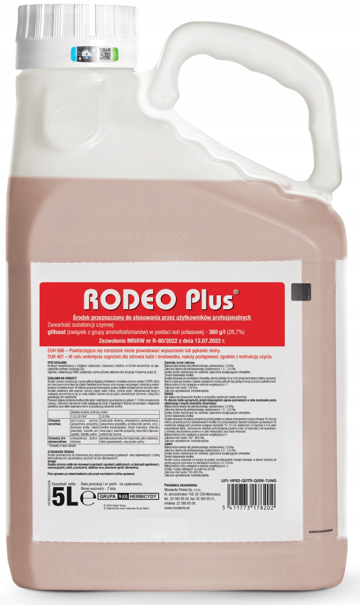 Rodeo Plus 360SL 5l Bayer Randap Glifosat środek chwastobójczy