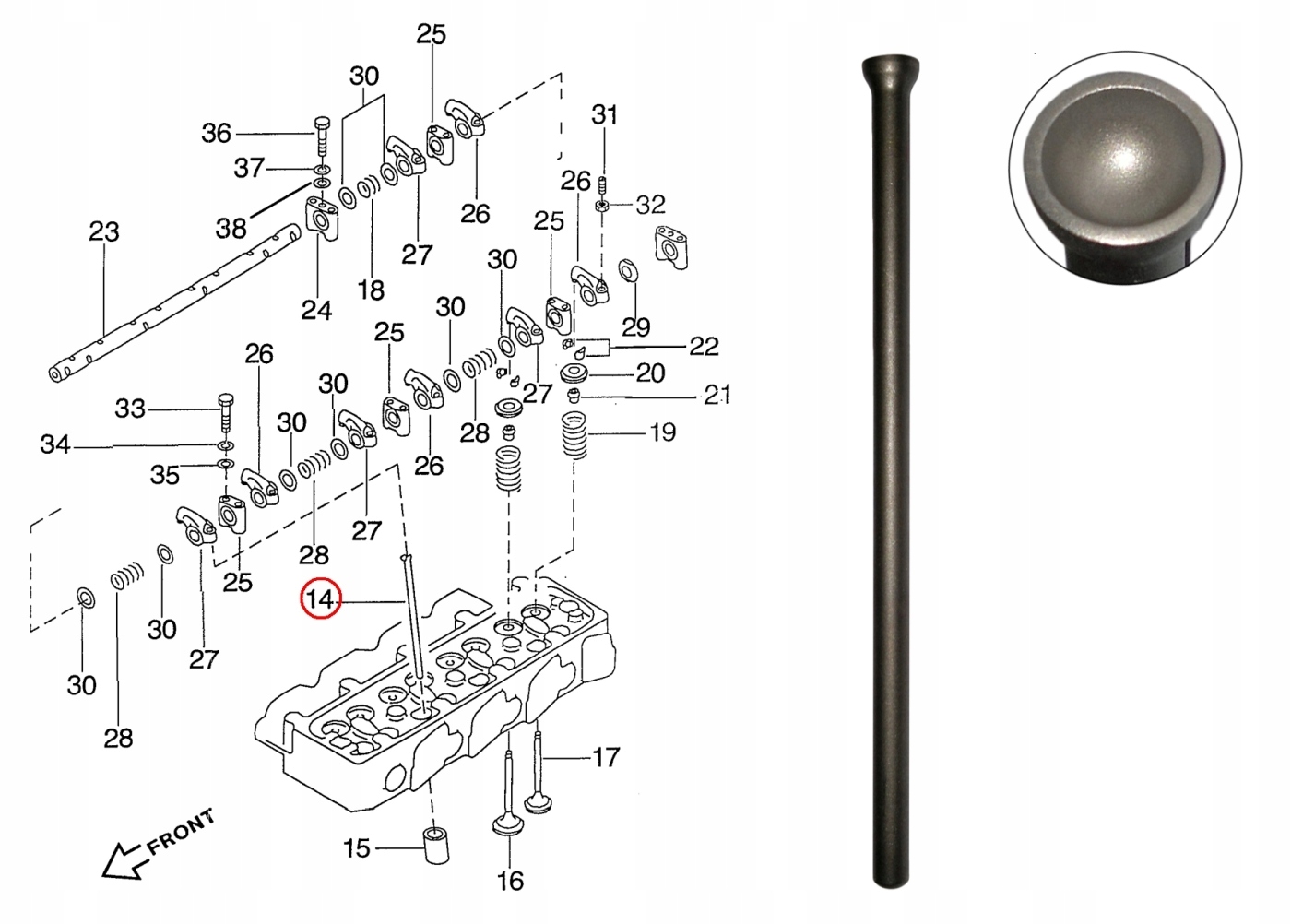 13238-JML30 - толкатель клапанов Nissan CABSTAR BD30 '98-' 06