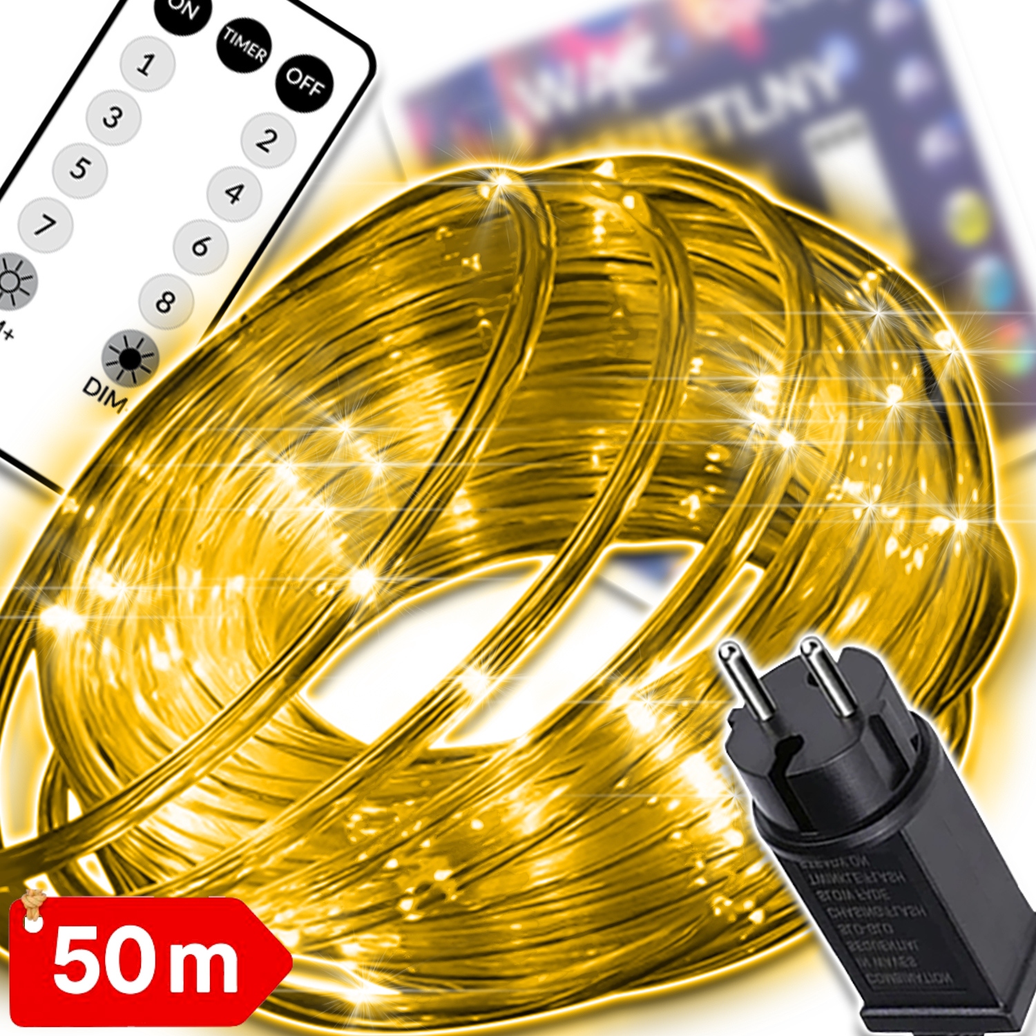 Led Světelná Hadice Vánoční Osvětlení Na Stromeček Ozdobné 50 M Voděodolná IP67 S Dálkovým Ovládáním