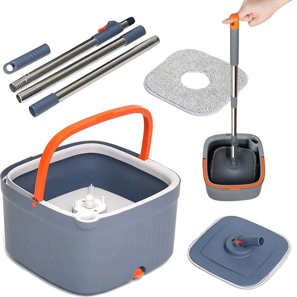 Levně Sada Rotačního Mopu S Kbelíkem Oddělujícím Špinavou Vodu Od Čisté 120 CM