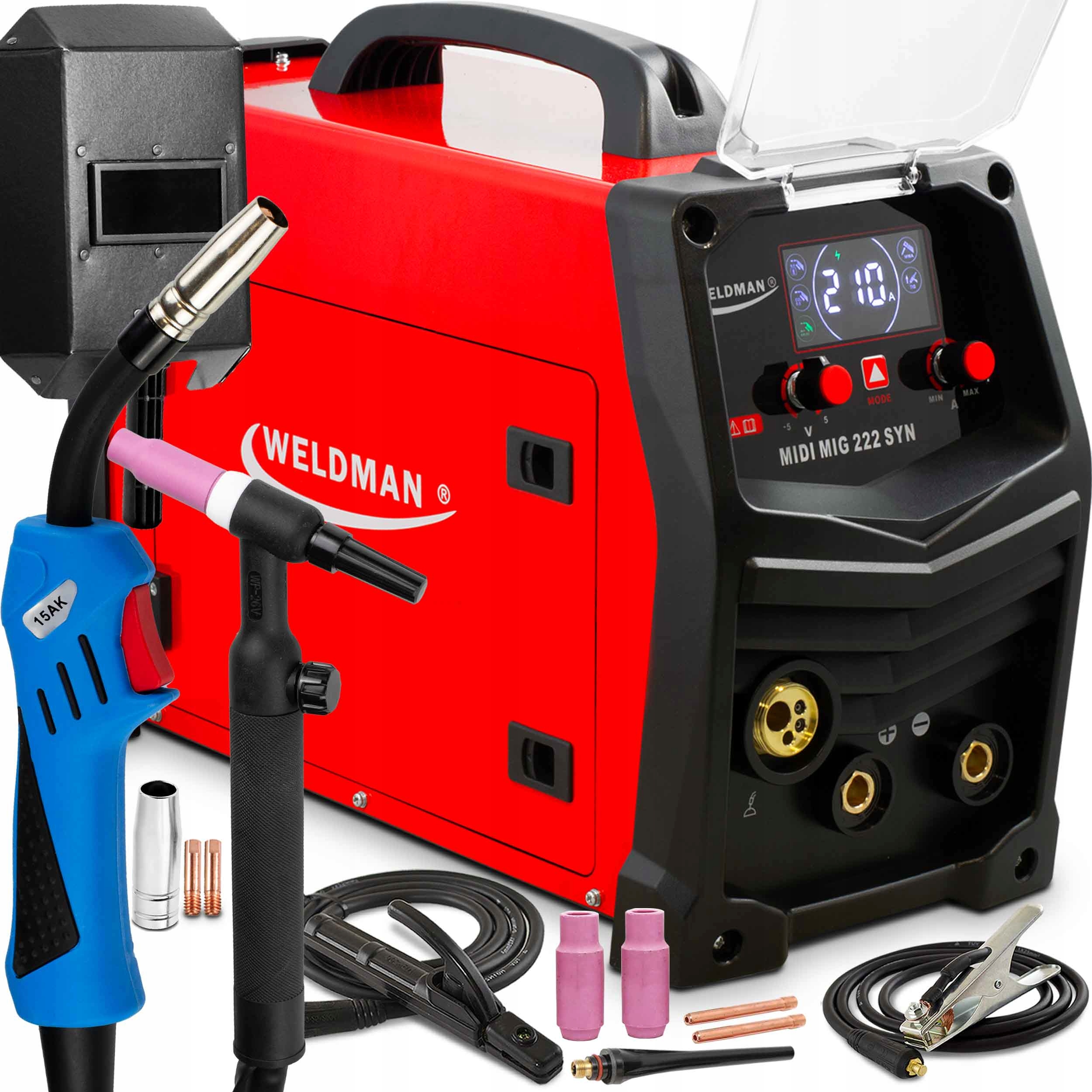Spawarka Migomat Mig Mag Synergia Weldman MIDI Mig 222 Igbt Flux 220A 230V