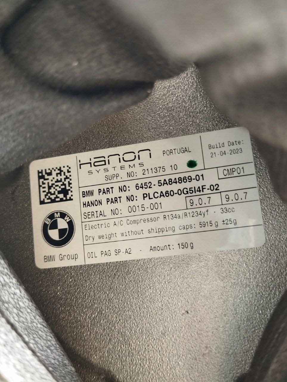 Компрессор кондиционера, BMW i4 2023 5A84869