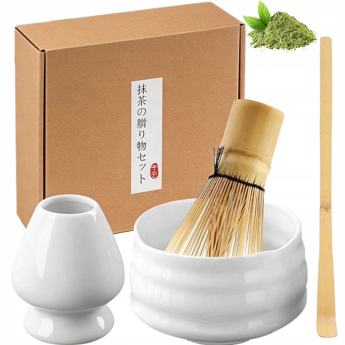 Levně Sada Na Přípravu Matchy 4 Ks Chasen Chashaku Šlehací Metla