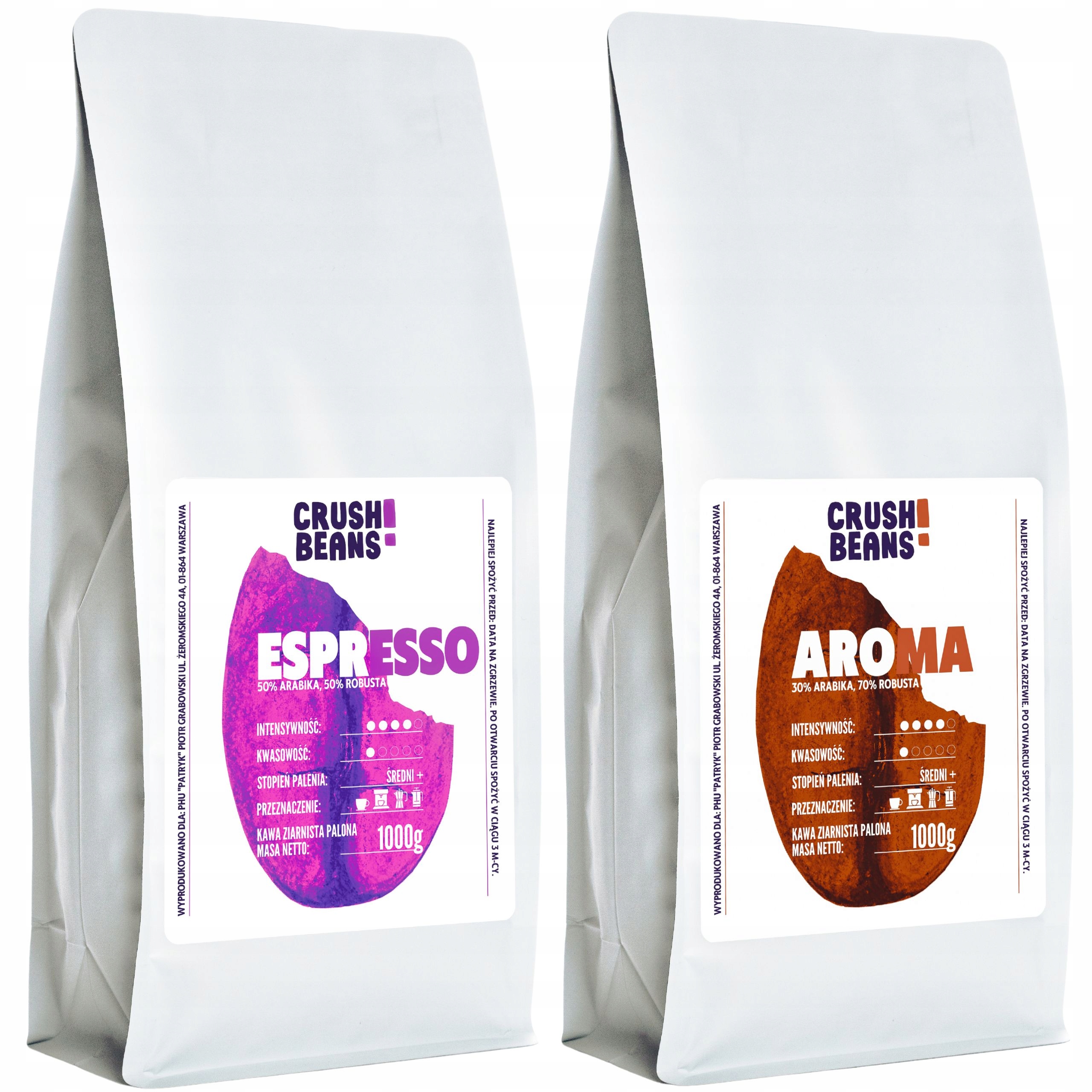 Levně Mletá káva 2 kg Espresso+aroma Crush Beans MIX