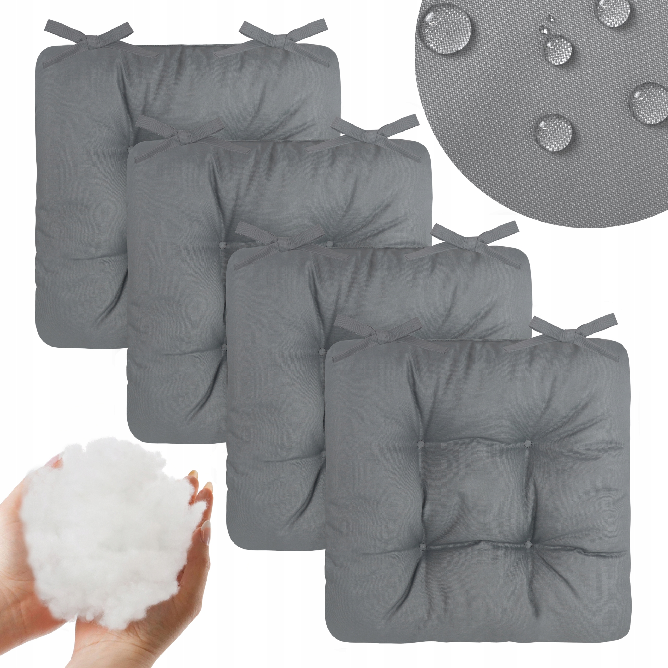 PODUSZKA WODOODPORNA NA KRZESŁO 50x50 CM - 4 SZT.