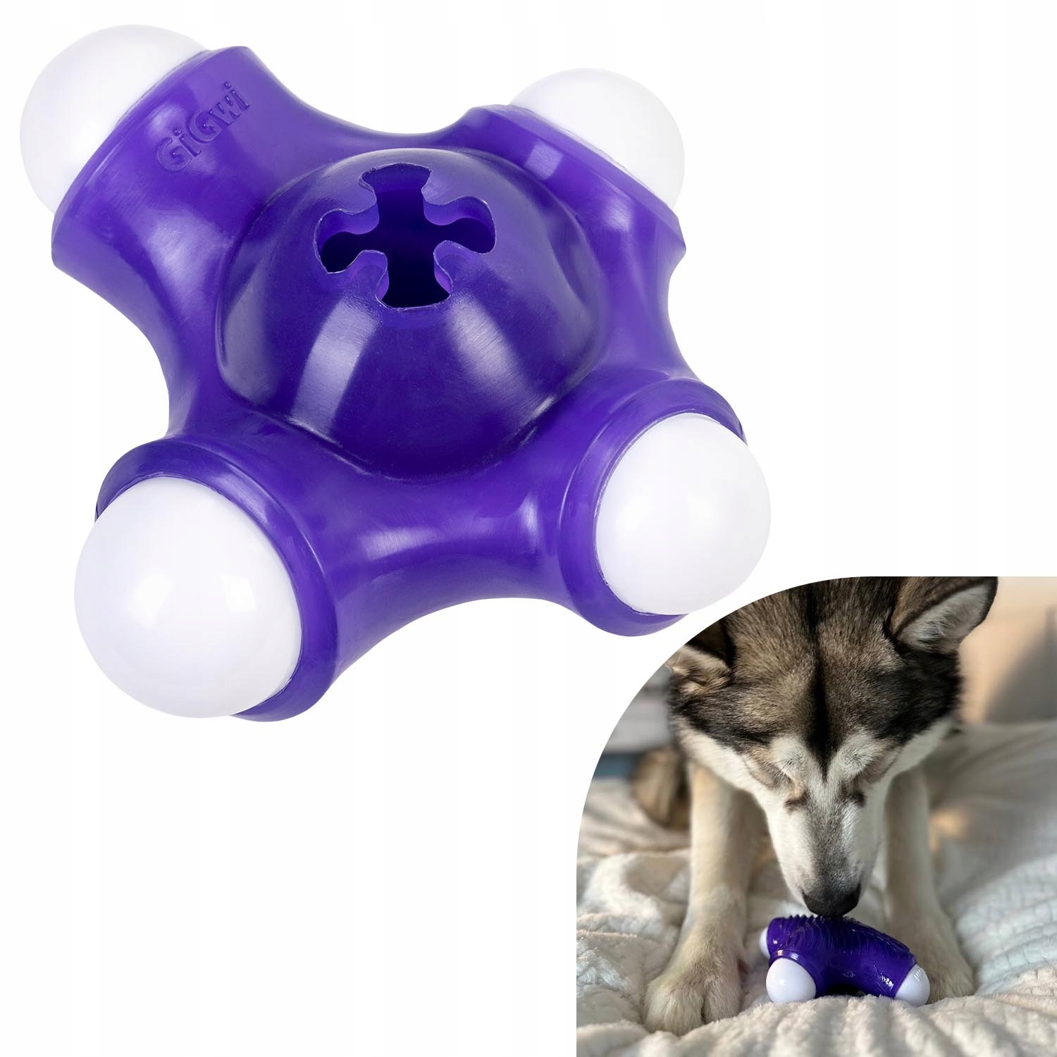 Levně Hračka pro psy Kost Čtyřhranná pro kousátka, odolná, nylon, guma Tpr, 15 cm