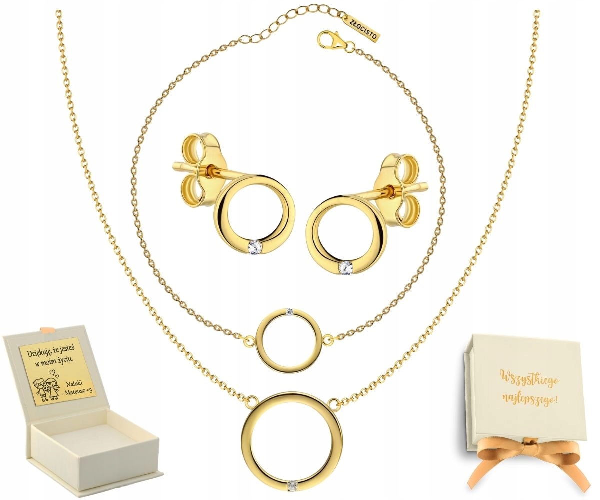 Šperky Komplet Kolečko Se Zirkonem Sada Na Dárek Svaté Přijímání Pro Dítě