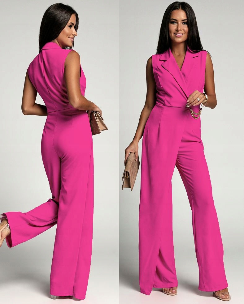 Fuksja kopertowy kombinezon z łańcuszkiem Marka inna