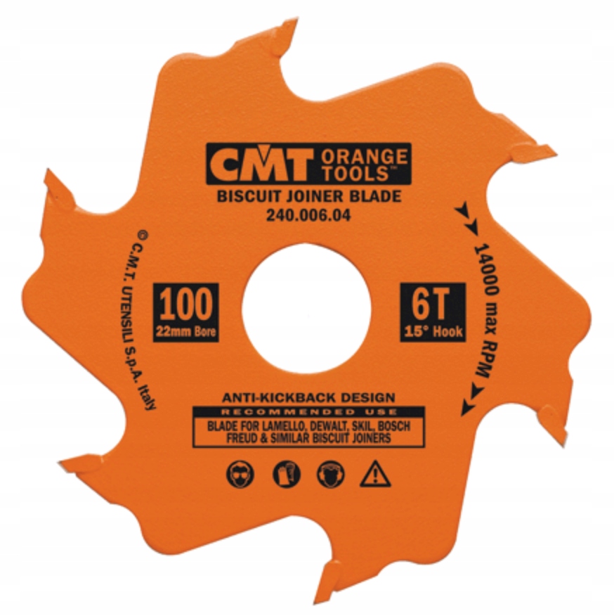 Cmt fréza kotouč pro lamelovačku 100x22mm K=3,96 Z=6 240.006.04