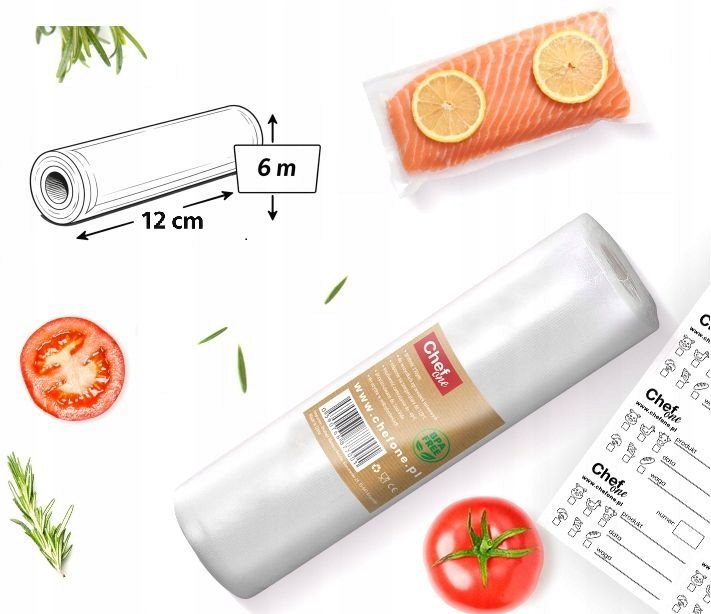 ChefOne Fólie Moletovaná Rolka 12 cm 6 m pro svařovací stroj Nálepky