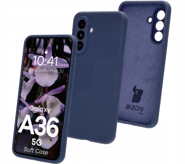 Etui plecki Bizon Silikonowe Soft Niebieskie do Samsung Galaxy A36 5G
