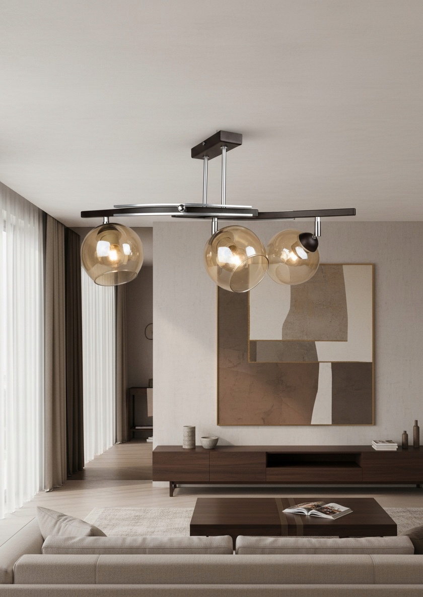 Stropná Lampa Luster Fiona 3 Bronz 3x E27 Euro-lamp Medová Tienidlo