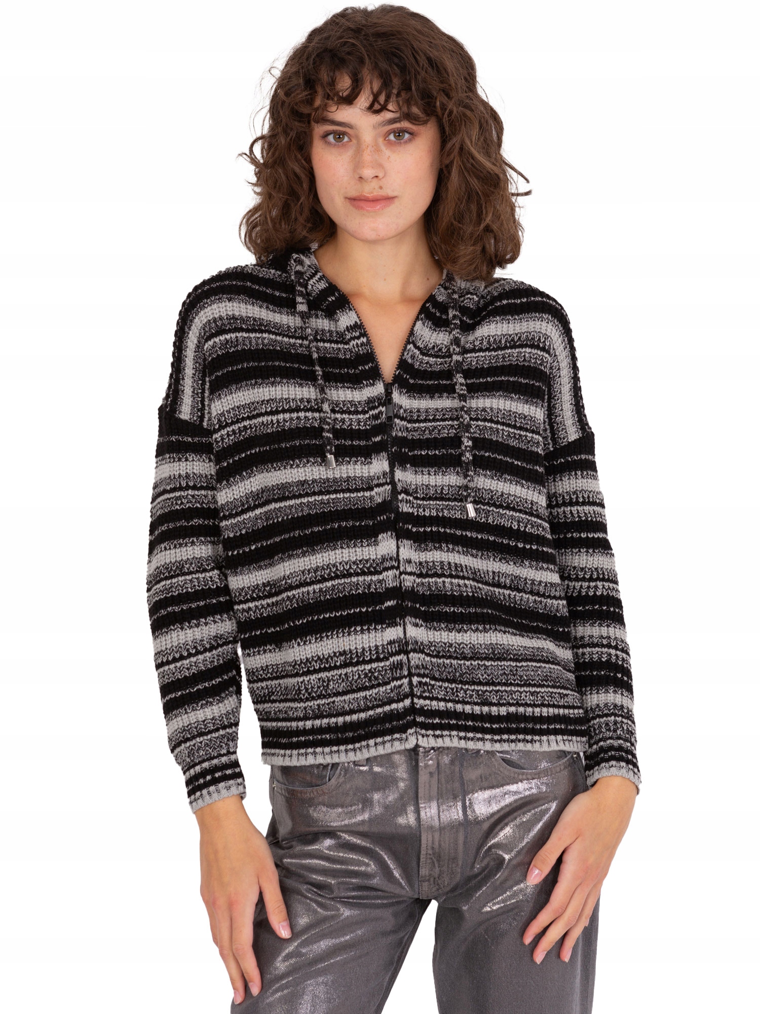 Rozpinany SWETER DAMSKI z kapturem Stylowy Wygodny