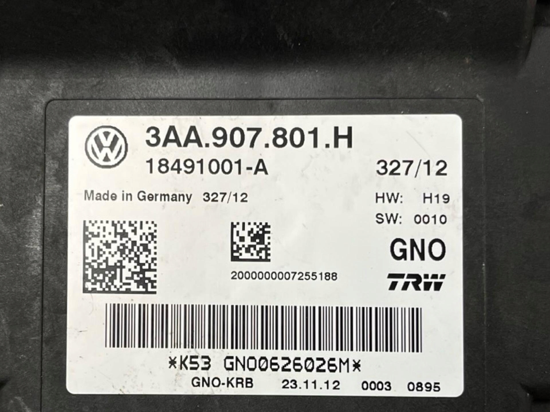 module electric brake Volkswagen Passat B7 2012 3AA907801H