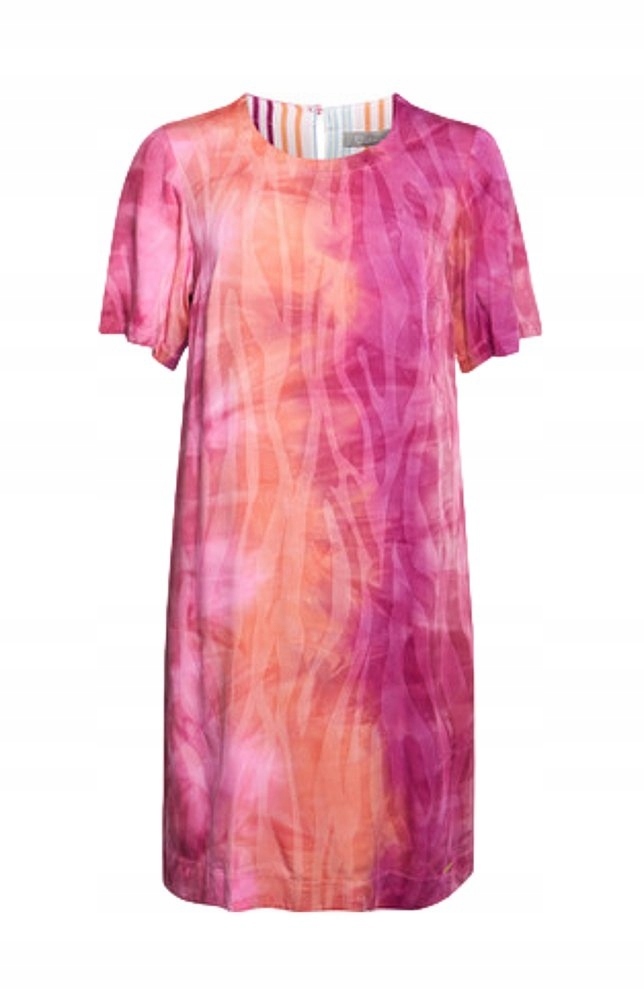 Plus Size Elton Krásné Šaty S Růžovými Kapsami E884 46