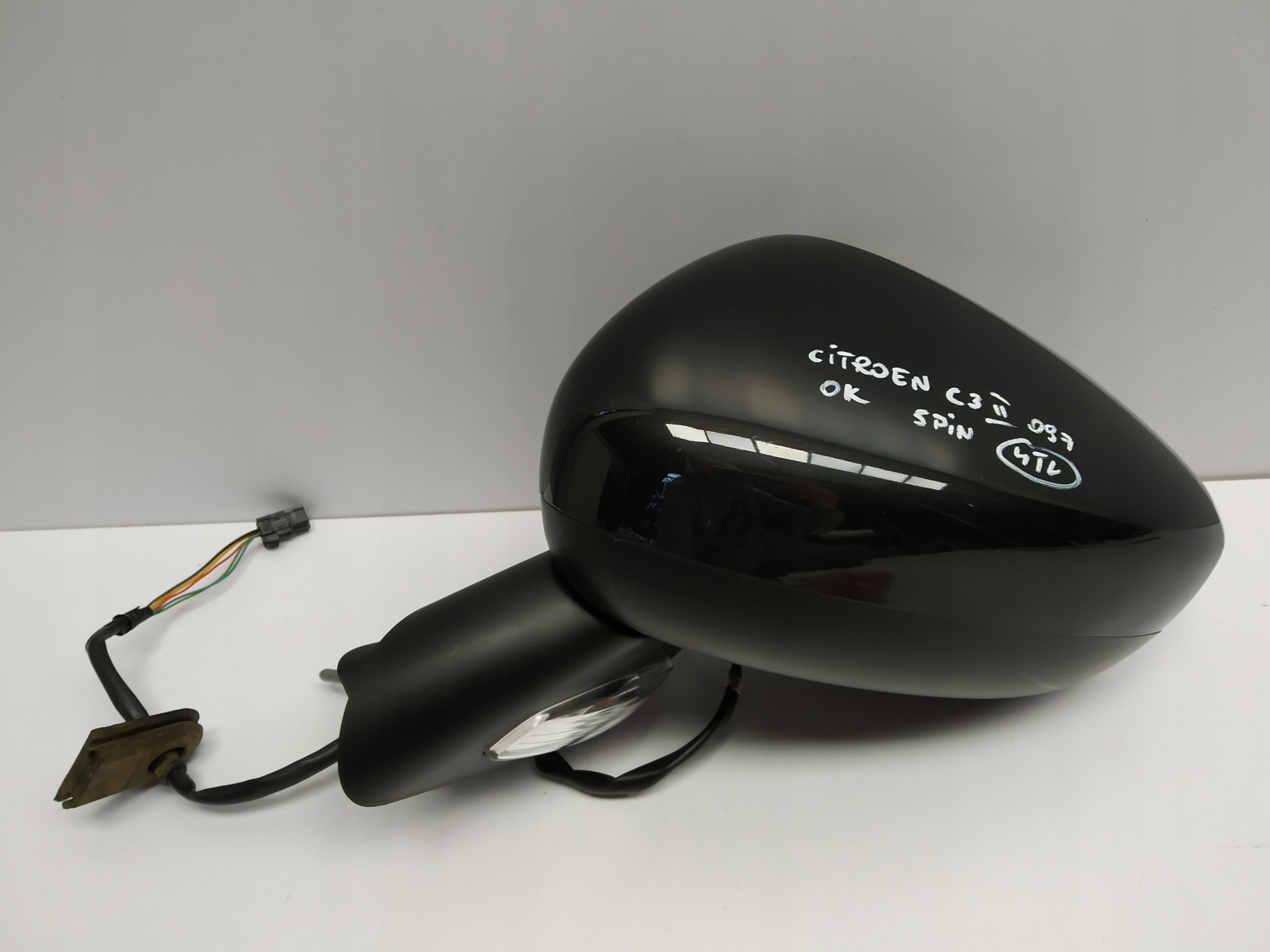 2009+ Citroen C3 II mirror left 5 Pin black, oryginalne