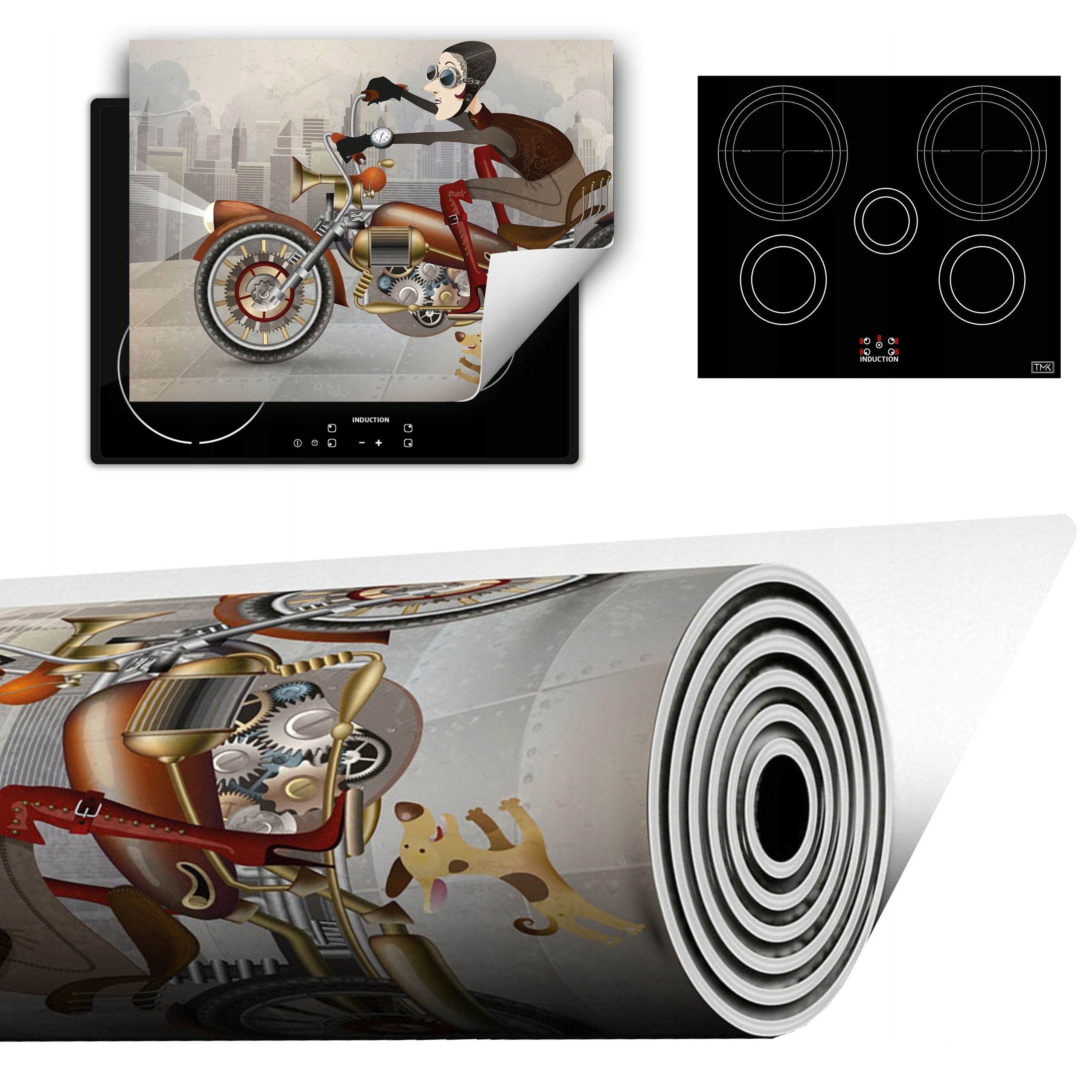 Vinylová Podložka Do Kuchyně Více Místa 70x52 šedá motocykl