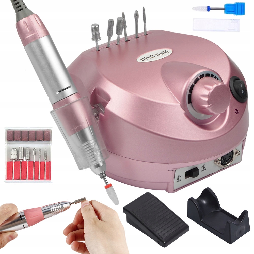 Bruska Na Nehty 65W Manikúra Pedikúra Sada Fréz 30000RPM