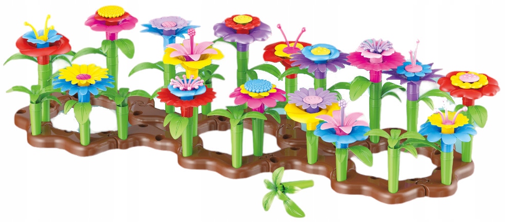 KLOCKI KWIATKI DUŻE KONSTRUKCYJNE KWIATY OGRÓD 104 ELEMENTY Typ klocki konstrukcyjne