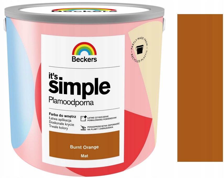 Beckers It`s Simple Plamoodporna Farba Do Ścian I Sufitów Burnt Orange 2.5L