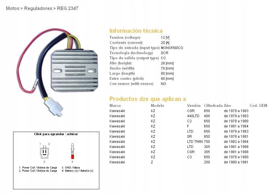 Regulátor Napätia Dze Kawasaki KZ440 Ltd 79-83, KZ650 Csr/c/sr/ltd 78-84