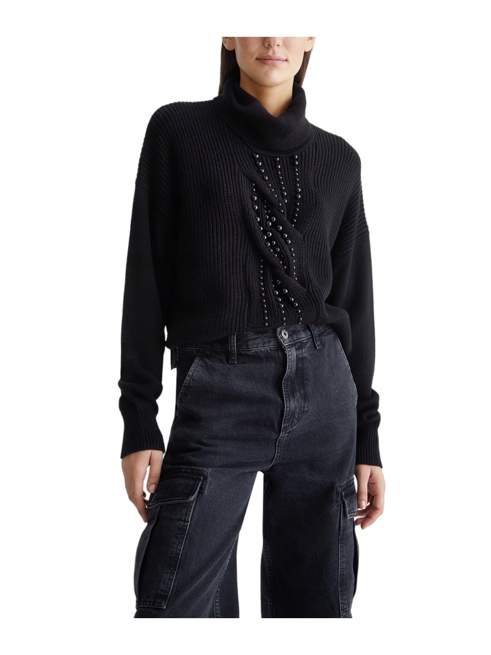 Liu Jo Černý Volný Svetr Typu Golf (s)