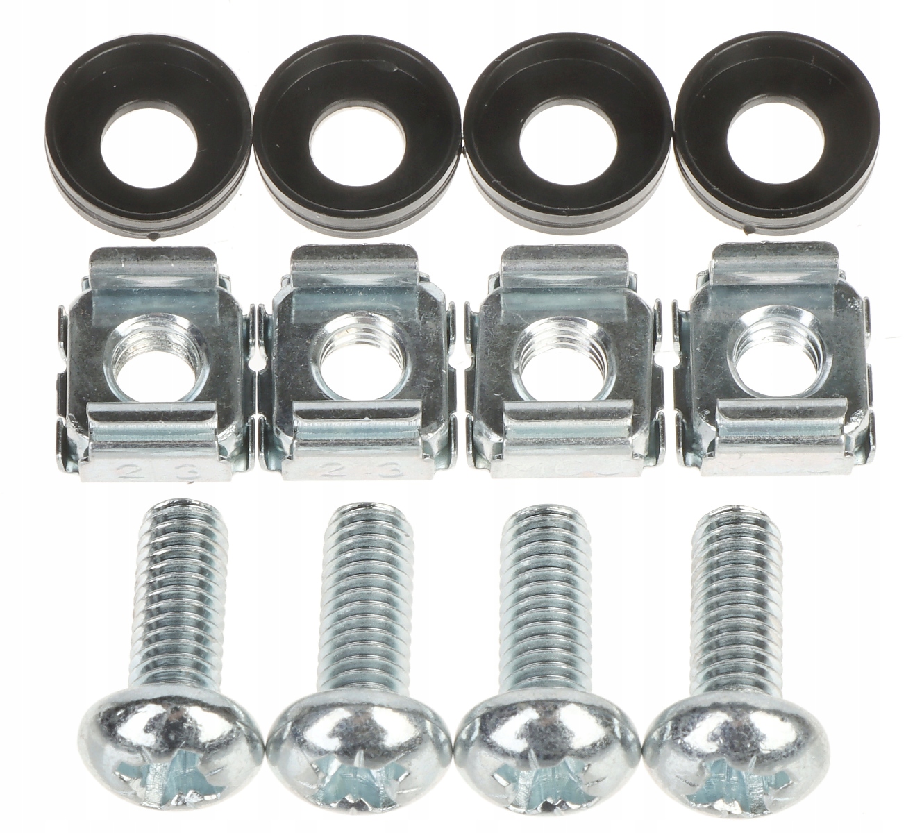 ŚRUBKI MONTAŻOWE DO SZAFY RACK 4 SZTUKI M6