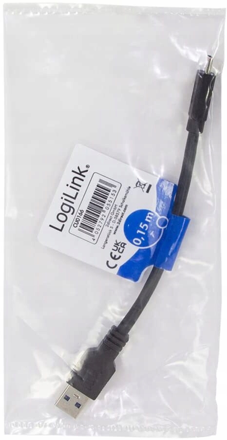 kabel USB 3.2 - Typ-C 0,15m czarny LogiLink CU0166 Kod producenta CU0166