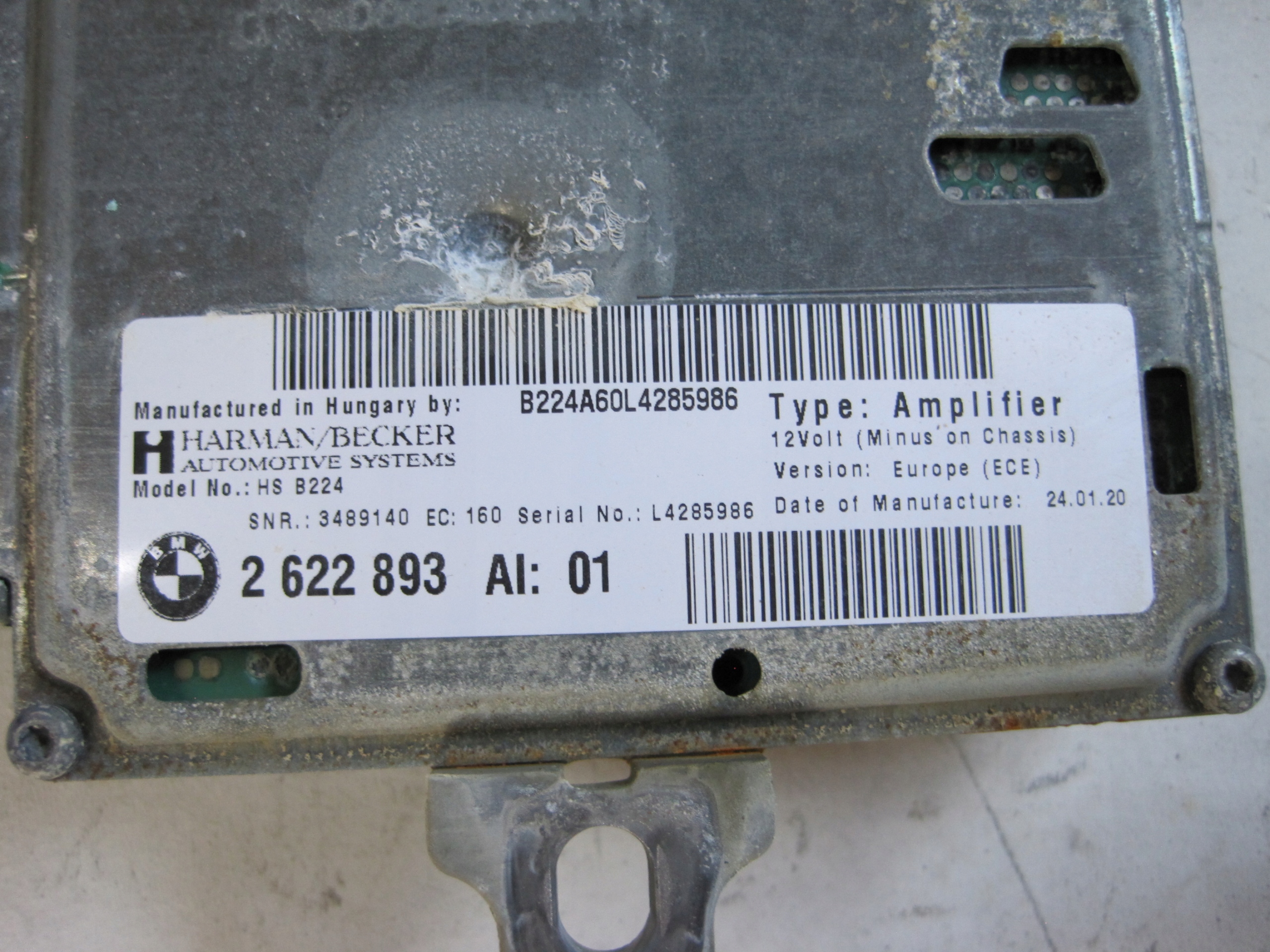 WZMACNIACZ BMW F30 F32 F33 F34 2622893 HARMAN Producent BMW oe