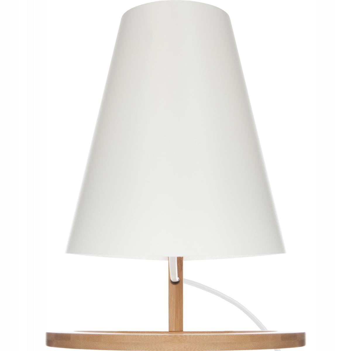 Lampka lampa biurkowa nocna bambusowa w stylu boho Zasilanie sieciowe