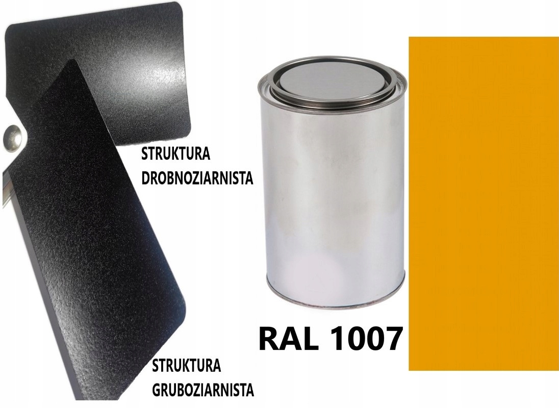 STRUKTURA GRUBOZIARNISTA RAL 1007 MAT 05-08 % DO PLASTIKU METALU AKRYL 1L