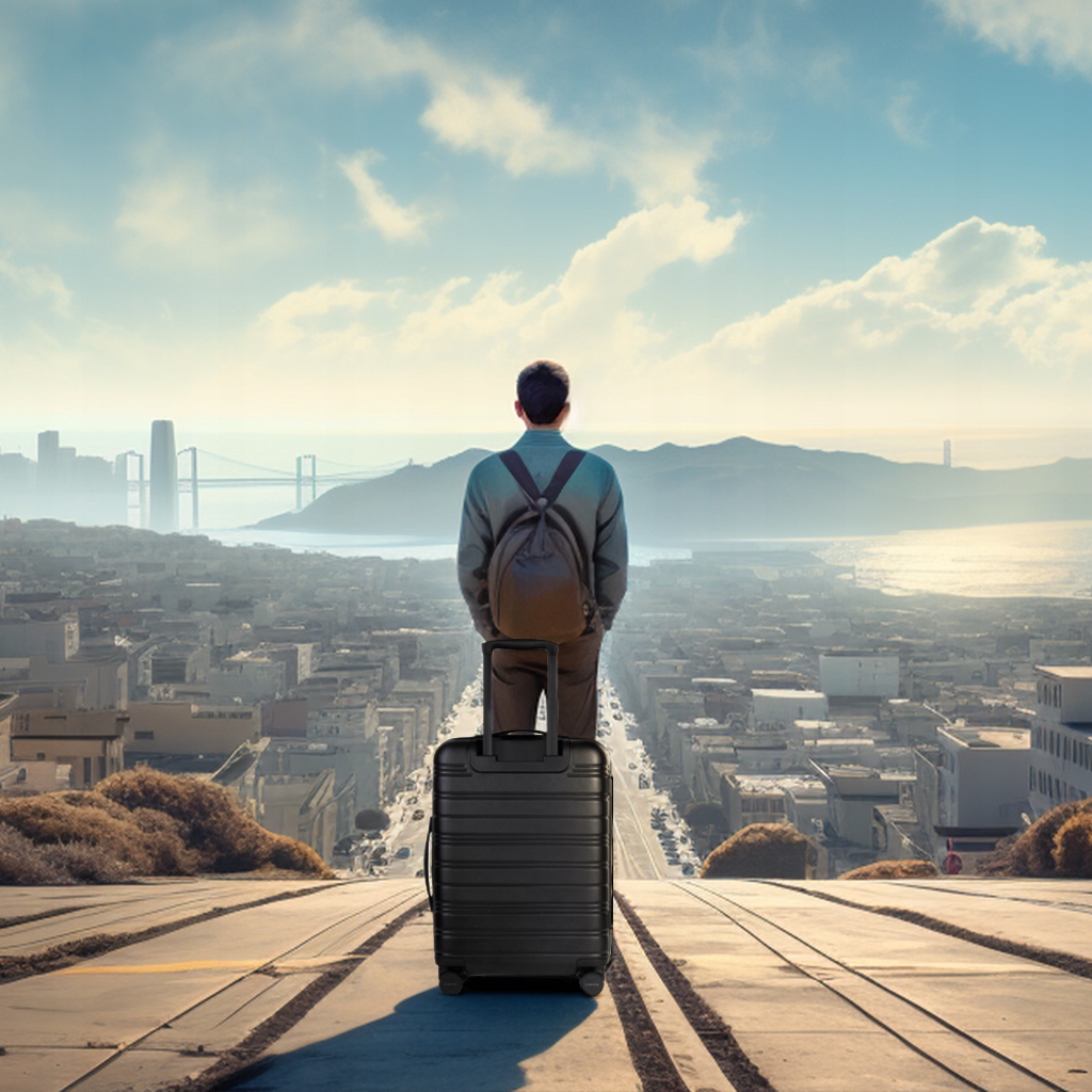 Walizka - Materiał policarbon | Zamek otwierany na odcisk palca | koła 360° Płeć produkt uniseks