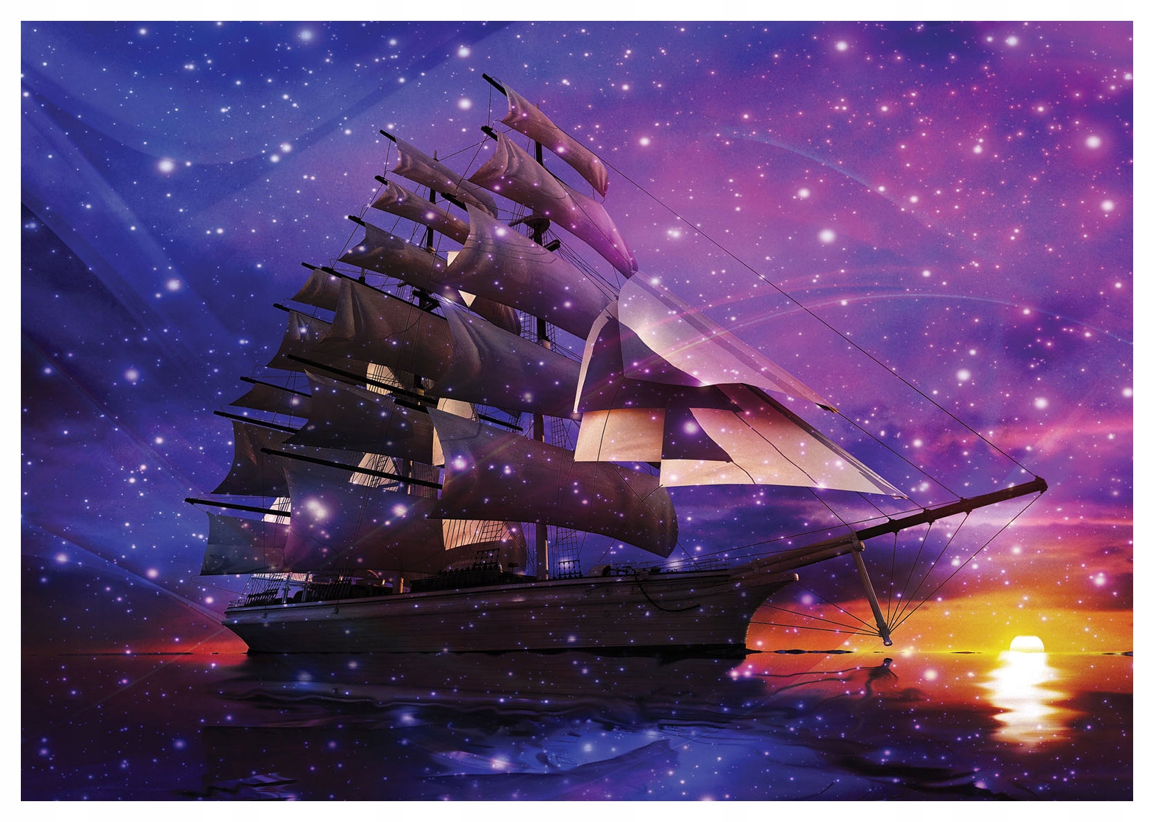 Vliesová fototapeta Hvězdná kosmická plachta Noc 416x254 lepidlo