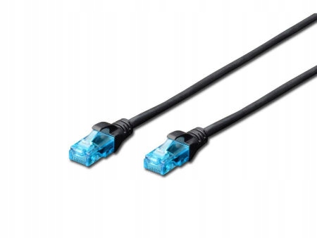 Patch cord Utp kat. 5e 10m czarny Digitus DK-1512-100/BL